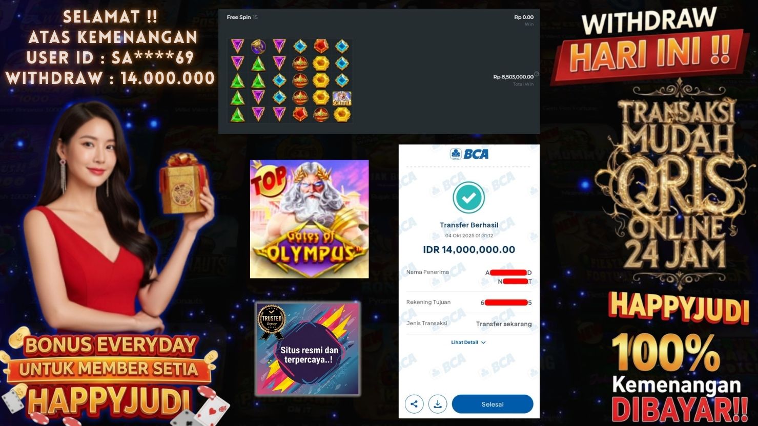 HAPPYJUDI JACKPOT SLOT GATES OF OLYMPUS